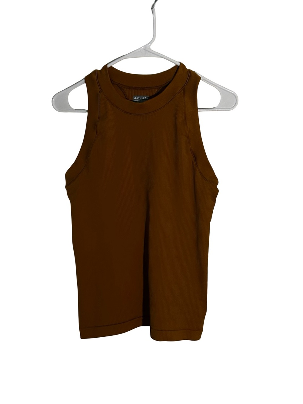 Athleta Ribbed High-Neck Tank Top - Brown
